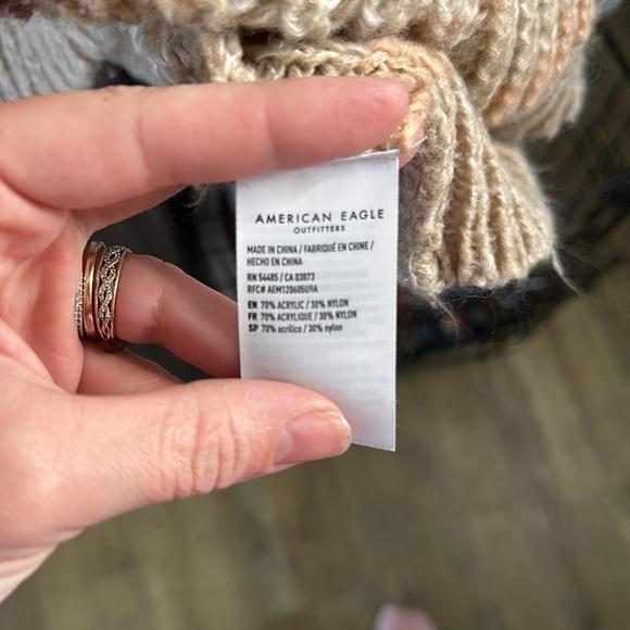 American Eagle Knit Sweater Brown and Caramel Striped size Extra Small - Picture 4 of 6